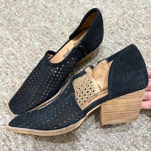 Free People Black Suede Pandora D’orsay 37